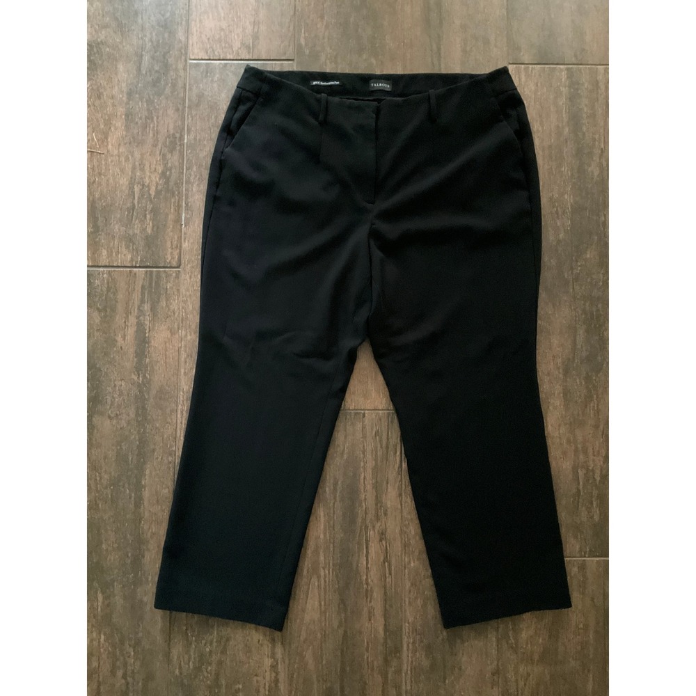 Talbots Southampton Pant Women 18WP Black Straight Leg Classic Professional Work